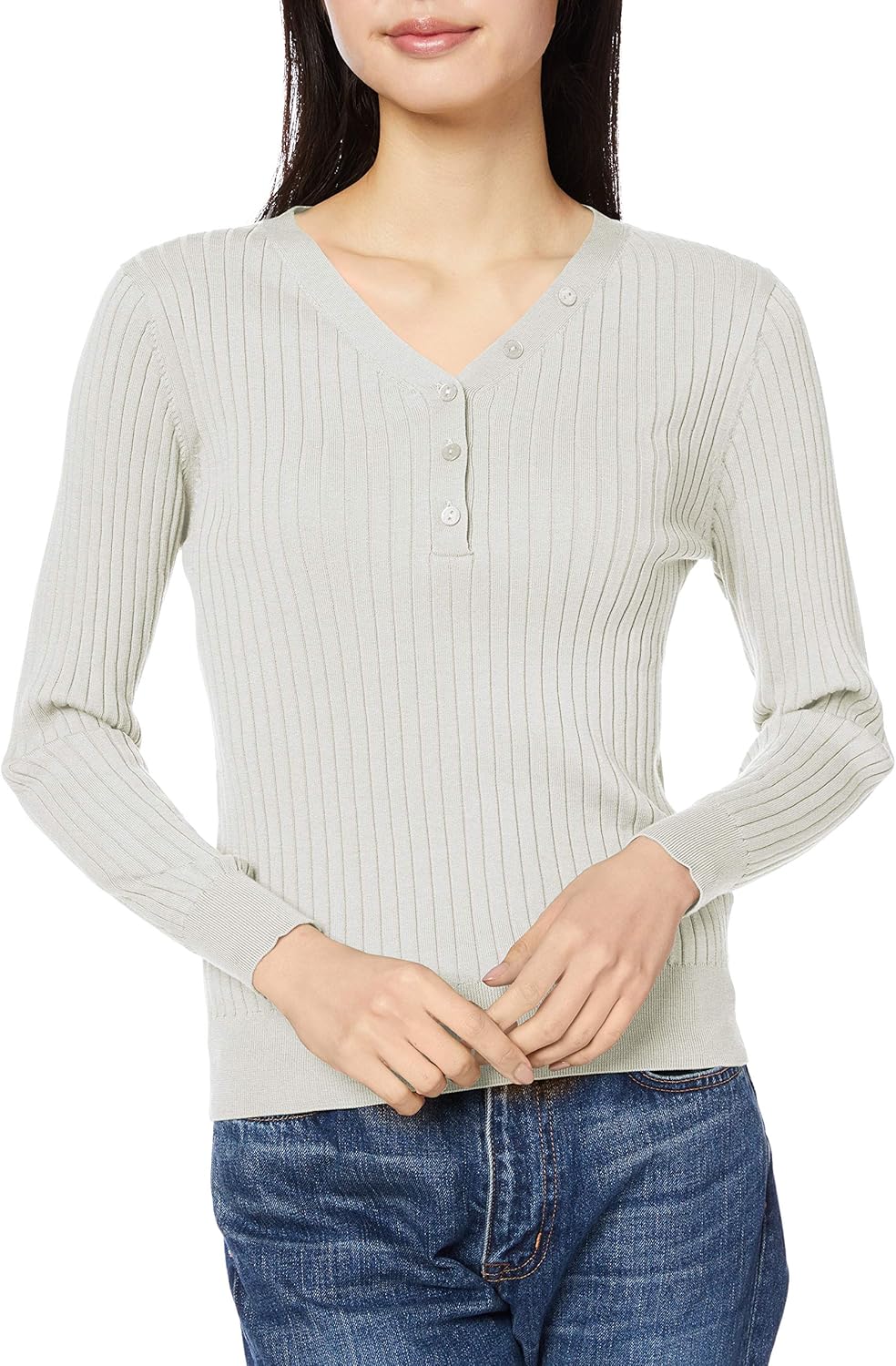 natural beauty basic 毛衣 精细海针 女式 灰色 m 【natural beauty 